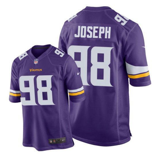 Men Minnesota Vikings 98 Linval Joseph Nike Purple Game Retired Player NFL Jersey